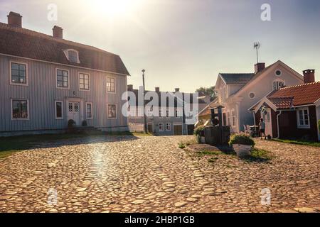 Ein traditionelles Dorf im Süden schwedens Stockfoto