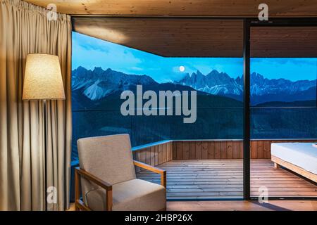 Forestis Dolomites, ein italienisches Luxushotel Stockfoto