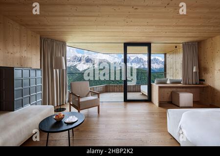 Forestis Dolomites, ein italienisches Luxushotel Stockfoto