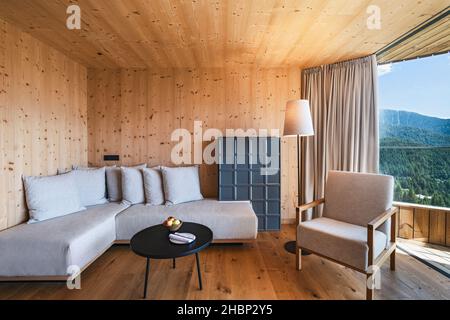 Forestis Dolomites, ein italienisches Luxushotel Stockfoto