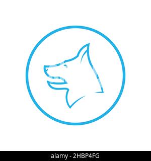 Deutscher Schäferhund Kopf Symbol Runde flache Symbol, Vektor-Illustration Stock Vektor