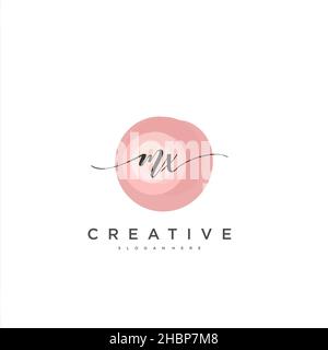 MX erste Handschrift minimalistische geometrische Logo Vorlage Vektor-Kunst, Logo für Business-Schönheit, Mode und andere Kunst Stock Vektor
