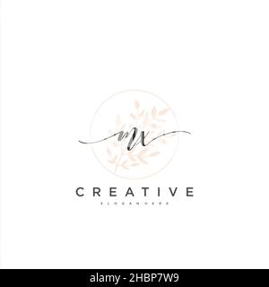 MX erste Handschrift minimalistische geometrische Logo Vorlage Vektor-Kunst, Logo für Business-Schönheit, Mode und andere Kunst Stock Vektor