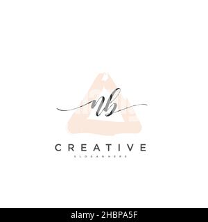 NB anfängliche Handschrift minimalistischen geometrischen Logo Vorlage Vektor-Kunst, Logo für Business-Schönheit, Mode und andere Kunst Stock Vektor