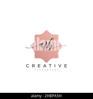 NB anfängliche Handschrift minimalistischen geometrischen Logo Vorlage Vektor-Kunst, Logo für Business-Schönheit, Mode und andere Kunst Stock Vektor