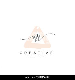 NV erste Handschrift minimalistischen geometrischen Logo Vorlage Vektor-Kunst, Logo für Business-Schönheit, Mode und andere Kunst Stock Vektor