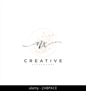 NX anfängliche Handschrift minimalistisches geometrisches Logo Vorlage Vektor-Kunst, Logo für Business-Schönheit, Mode und andere Kunst Stock Vektor