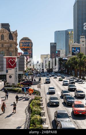 Las Vegas, Nevada, USA - 29. November 2021: Blick auf den 'Strip' während des Tages Stockfoto