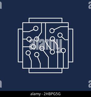 Symbol für künstliche Intelligenz und maschinelles Lernen Stock Vektor