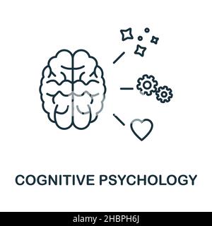 Symbol für kognitive Psychologie. Linienelement aus der Sammlung kognitiver Fähigkeiten. Lineare Kognitive Psychologie Icon-Zeichen für Webdesign, Infografiken und mehr. Stock Vektor