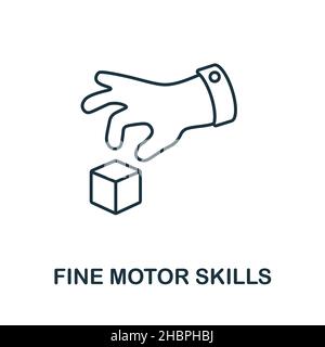 Symbol für Feinmotorik. Linienelement aus der Sammlung kognitiver Fähigkeiten. Linear Fine Motor Skills Icon-Zeichen für Web-Design, Infografiken und mehr. Stock Vektor