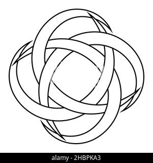 Logo Tattoo kreisförmige und radiale Halbmond Symbol für Wohlstand und Glück Stock Vektor