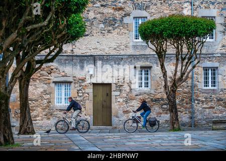 Main Square und Rathaus, Viveiro, Lugo Provinz, Region Galicien, Spanien, Europa Stockfoto