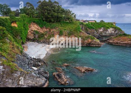 Strand Playa del Cargadoiro in Ribadeo, Lugo. Galicien, Spanien. Stockfoto