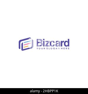 Minimalistisches farbenfrohes Design mit Biz-Karten-id-Karten-Logo Stock Vektor
