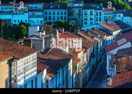 San Francisco Street, Altstadt, Santiago de Compostela, UNESCO-Weltkulturerbe, Galicien, Spanien. Stockfoto