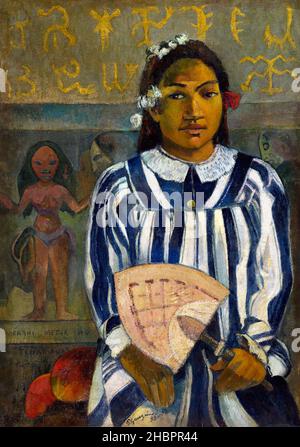 Tehamana hat viele Eltern oder Vorfahren von Tehamana (Merahi metua no Tehamana) (1893) von Paul Gauguin. Stockfoto