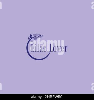 Minimalistisches flaches, schlichtes Lilac Lullaby-Logo Stock Vektor