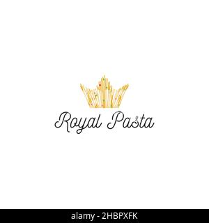 Minimalistisches Design Royal Pasta Eats Logo-Design Stock Vektor