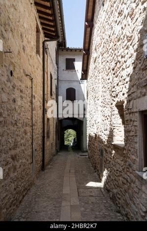 Verkürzung, Dorf Sant'Anatolia di Narco, Umbrien, Italien, Europa Stockfoto