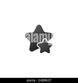Zwei-Sterne-Symbol, Lieblingskonzept, Rating-Symbol, Stock-Vektor-Illustration isoliert Stock Vektor