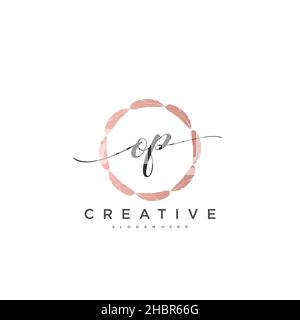 OP Initial Handschrift minimalistische geometrische Logo Vorlage Vektor-Kunst, Logo für Business-Schönheit, Mode und andere Kunst Stock Vektor