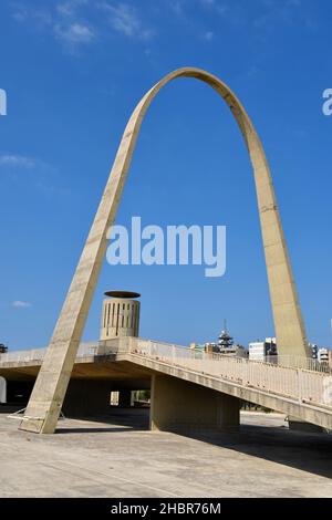 Teil der internationalen Messe Rachid Karami des renommierten brasilianischen Architekten Oscar Niemeyer (1907-2012), Tripolis (Tralous), Nordlibanon. Stockfoto