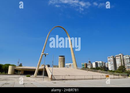 Teil der Rachid Karami International Fair des brasilianischen Architekten Oscar Niemeyer (1907–2012), Tripolis (Trablous), Nordlibanon. UNESCO WHS. Stockfoto