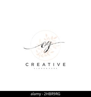 OG anfängliche Handschrift minimalistisches geometrisches Logo Vorlage Vektor-Kunst, Logo für Business-Schönheit, Mode und andere Kunst Stock Vektor