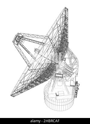 Konzept des Radioteleskops Stockfoto