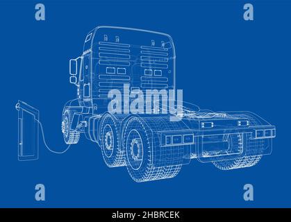 Skizze Zur Ladestation Für Elektroautos Stockfoto