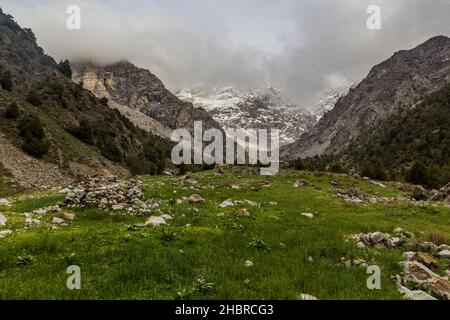 Wilde Landschaft des Fann-Gebirges, Tadschikistan Stockfoto