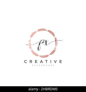 PX anfängliche Handschrift minimalistisches geometrisches Logo Vorlage Vektor-Kunst, Logo für Business-Schönheit, Mode und andere Kunst Stock Vektor