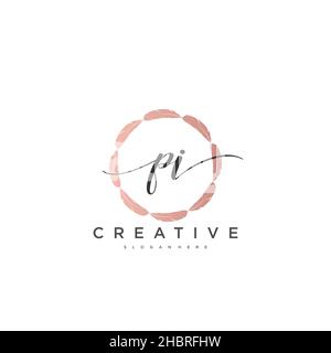 PI anfängliche Handschrift minimalistisches geometrisches Logo Vorlage Vektor-Kunst, Logo für Business-Schönheit, Mode und andere Kunst Stock Vektor