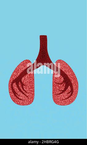 Lungen-Symbol. Farbenfrohe Darstellung der isolierten menschlichen Lunge Stock Vektor
