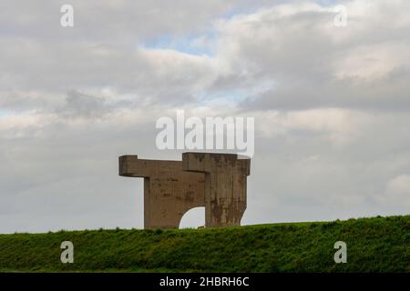 Denkmäler in Gijon des Fürstentums Asturien. Stockfoto