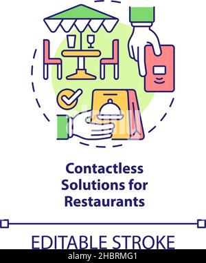 Kontaktlose Lösungen für Restaurant Concept Icon Stock Vektor