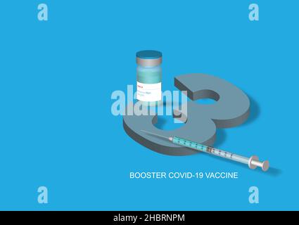 Auffrischungsdosis des Covid-19-Impfstoffs für eine hohe Immunität gegen die Covid-19-omicron-Variante. Stock Vektor