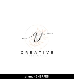 QJ anfängliche Handschrift minimalistisches geometrisches Logo Vorlage Vektor-Kunst, Logo für Business-Schönheit, Mode und andere Kunst Stock Vektor