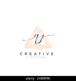 QJ anfängliche Handschrift minimalistisches geometrisches Logo Vorlage Vektor-Kunst, Logo für Business-Schönheit, Mode und andere Kunst Stock Vektor