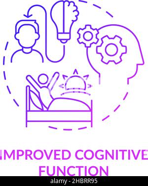 Verbesserte kognitive Funktionen purpurnes Gradientenkonzept-Symbol Stock Vektor