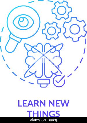 Neues zu lernen blaues Gradientenkonzept-Symbol Stock Vektor
