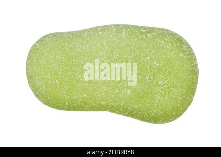 Stück grünes Meerglas isoliert auf weißem Hintergrund Stockfoto