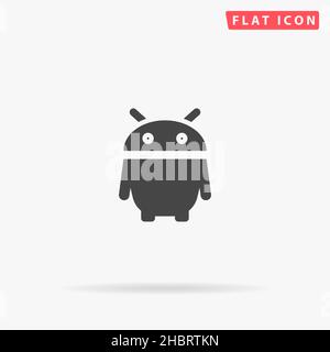 Flaches Vektorsymbol des Roboters. Handgezeichnete Design-Illustrationen. Stock Vektor