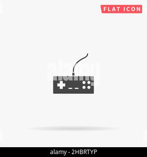 Retro Joystick Flat Vector-Symbol. Handgezeichnete Design-Illustrationen. Stock Vektor