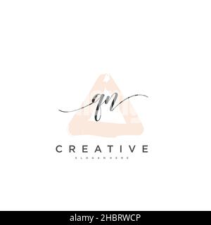 QN Initial Handschrift minimalistische geometrische Logo Vorlage Vektor-Kunst, Logo für Business-Schönheit, Mode und andere Kunst Stock Vektor