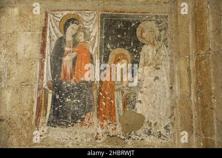Kathedrale Santa Maria Assunta, Innenraum, Krypta, Fresko, Rieti, Latium, Italien, Europa Stockfoto