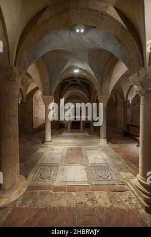 Kathedrale von Santa Maria Assunta, Innenraum, Krypta, Rieti, Latium, Italien, Europa Stockfoto