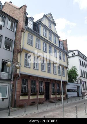 Das Goethe-Haus am Großen Hirschgraben 23 in der Frankfurter Altstadt war bis 1795 Wohnsitz der Familie Goethe. Stockfoto