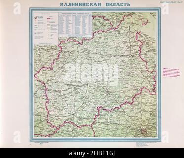 Atlas der sowjetischen Verwaltungskarten: Oblast-Karte von der Stadt der Ukraine (Karte in russischer Sprache) ca. 1960 Stockfoto